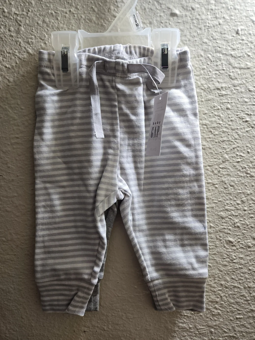 GAP Baby Gray and White Striped Joggers